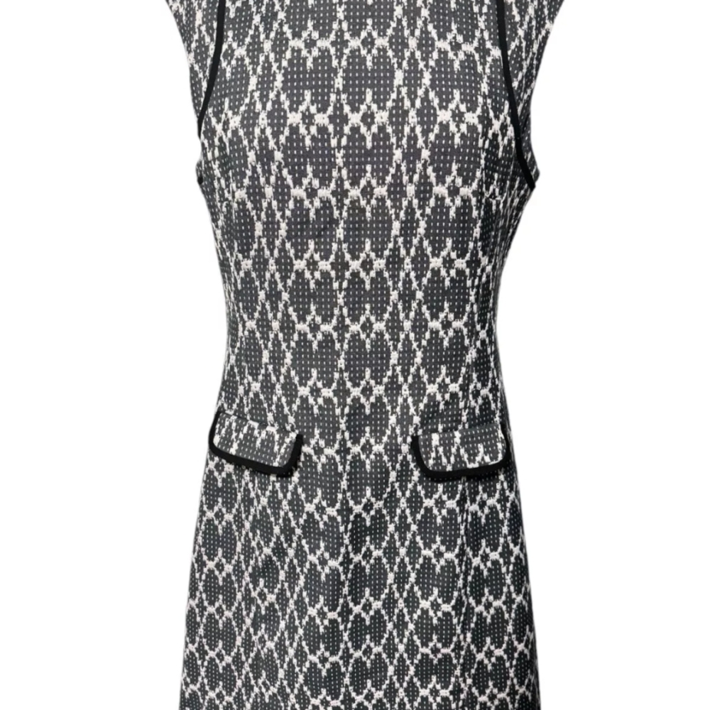 Elegant Black and White Patterned Dress